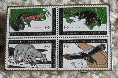 Trout Alligator Condor Bear stamp pin lapel pins hat 1427-30