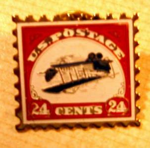 Inverted Curtiss Jenny Classic Aircraft stamp pin c3a