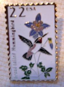 Broad-tailed Hummingbird stamp pin lapel pins tie tac 2289
