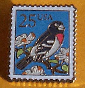 Grosbeak Stamp Pin cloisonne lapel pins tie tac 2284