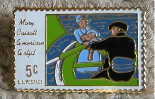 Mary Cassett, American Artist stamp pin lapel pins 1322