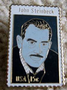 John Steinbeck by Haisman stamp pin lapel hat 1773