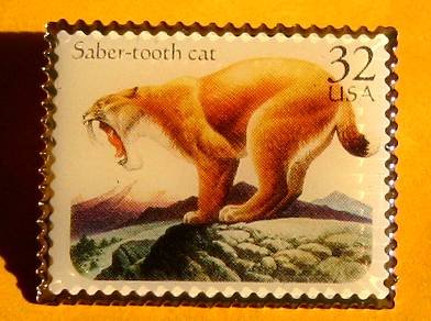 Saber-tooth Cat Ice Age Stamp pin lapel pins hat 3080 S