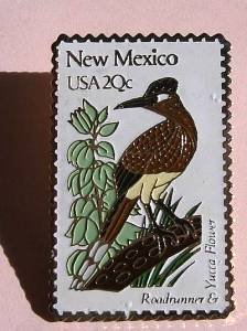 New Mexico Roadrunner Yucca stamp pin lapel pins 1983 S