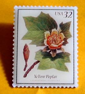 Yellow Poplar Stamp pin collectible lapel pins hat 3195
