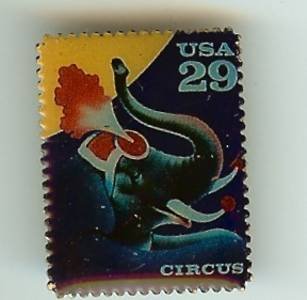 Elephant Circus Lapel Stamp Pin tie tac hat 2753 S