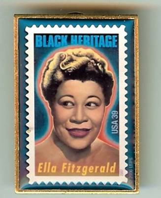 Ella Fitzgerald Black History stamp pin lapel pins 4120 S