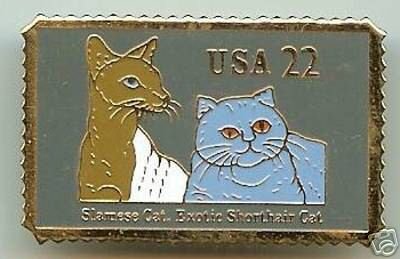 Siamese Shorthair Cat Stamp Pin lapel pins hat 2372j