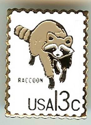 Raccoon CAPEX stamp pin lapel pins hat tie tac 1757h