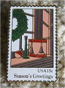 Christmas Wreath Toys stamp pin lapel pins hat 1843