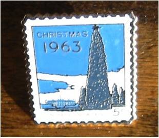 Christmas Tree White House stamp pin lapel pins 1240