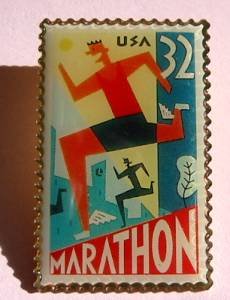 Marathon Stamp Pin lapel pins hat tie tac new 3067 S