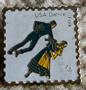 Folk Dance stamp pin lapel pins hat collectible 1751
