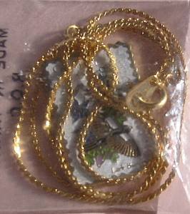 Colorado Lark Bunting Columbine CO stamp necklace 1958n