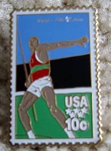 Olympics Javelin Thrower stamp pin lapel pins hat 1790 S