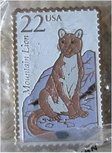 Mountain Lion Wildlife stamp pins lapel pin hat 2292