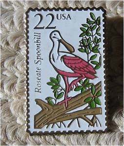 Roseate Spoonbill Wildlife stamp pins lapel pin hat new 2308