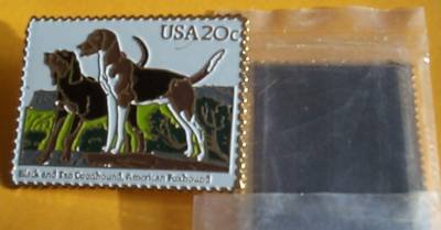 Coonhound Foxhound Dog Stamp cloisonne magnet 2101mg