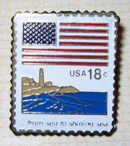 U.S. Flag From sea to sea stamp pins hat lapel pin 1891 s