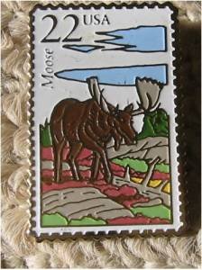 Wildlife Moose Stamp pin lapel pins hat 2298 s