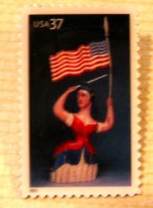 Lady Liberty Old Glory stamp pins lapel pin hat 3780 S