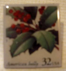 American Holly Christmas Stamp Pins lapel pin hat 3177 s