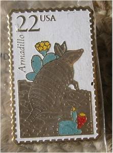 Wildlife Armadillo stamp pin lapel pins hat 2296 S