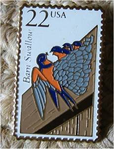Barn Swallow Wildlife stamp pin lapel hat tie tac 2286