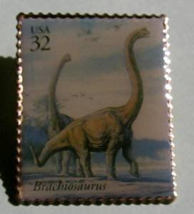 Brachiosaurus Dinosaur metal stamp pin lapel pins hat 3136d S