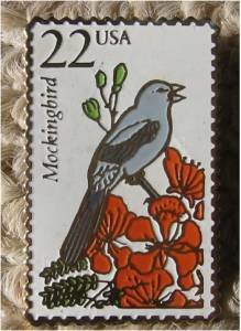 Mockingbird Wildlife stamp pin lapel pins tie tac 2330