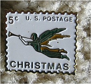 Christmas Angel Trumpet stamp pin hat lapel pins 1276