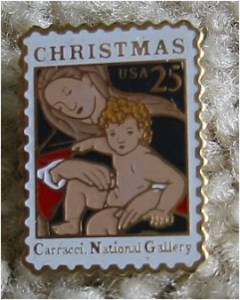 Madonna Child Carracci stamp pin lapel pins hat 2427