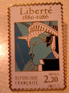 Statue Liberty Liberte stamp pin lapel pins hat 2224f