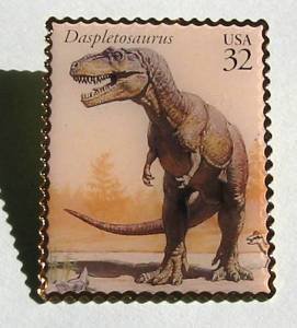 Daspletosaurus Dinosaur stamp pin lapel pins hat 3136k S