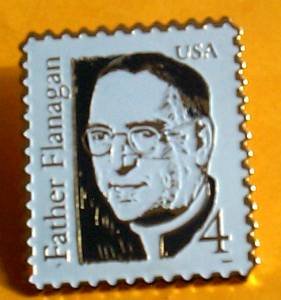 Father Flanigan Stamp Pin lapel pins collectible 2171