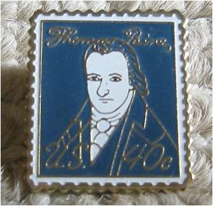 Thomas Paine stamp pin lapel pins tie tac hat 1292