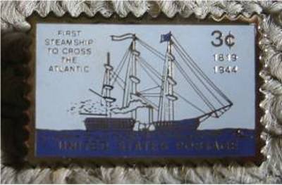 Steamship lapel pins stamp pin tie tac cloisonne 923