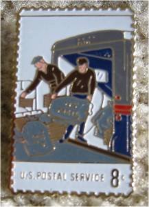 Truck Loaders USPS stamp pin lapel hat collectible 1496