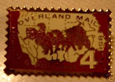 Overland Mail stamp pin lapel pins hat tie tac new 1120