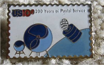 USPS Satellite Mailgrams stamp pin lapel pins 1575