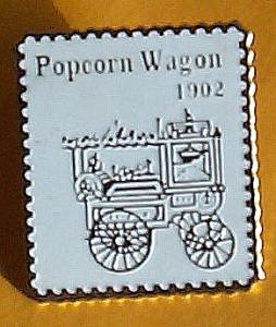 Popcorn Wagon stamp pin lapel pins hat tie tac 2261 s