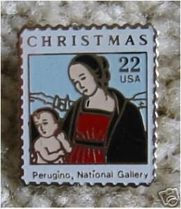 Madonna Perugino cloisonne stamp pin lapel hat 2244 s