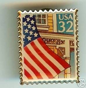 U.S. Flag on a Porch stamp pin hat lapel pins 2913 s