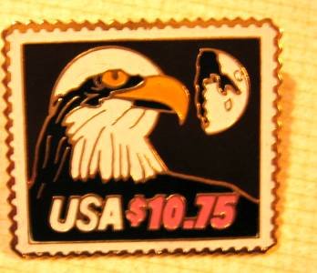 American Eagle Moon Stamp Pin lapel tie tac hat 2122s
