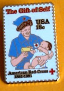 American Red Cross Nurse lapel pins hat Stamp pin 1910 S