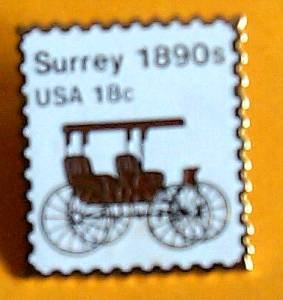 Surrey transportation stamp pin lapel pins hat new 1907