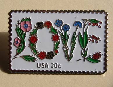Floral Love Stamp pin lapel pins hat cloisonne 1951 S