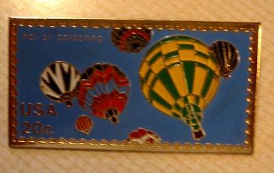 Hot Air Balloon Ravens Stamp Pin lapel pins hat 2034y