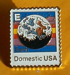 Earth E Stamp pin lapel pins hat collectible new 2277