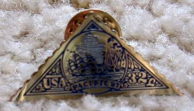 Sailing Ship Pacific 97 stamp pin lapel pins hat 3130
